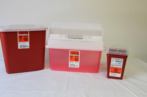 Sharp Needle Collection Container 5 Qt  Red Trans 20/Cs